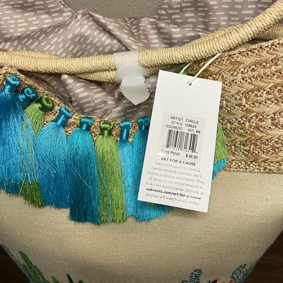 Sakroots Artist Circle Lola Beach Bag Natural Mojave Mirage. New with tags! - Picture 3 of 7